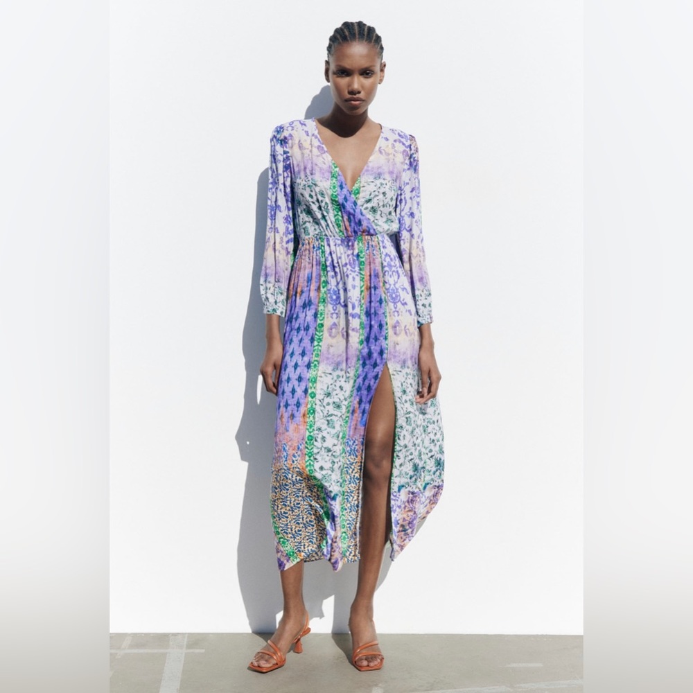 Patchwork Print Dress - ZARA